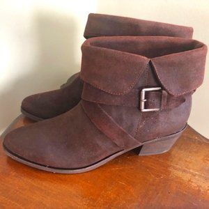 Joie Morning Train Women's Oiled Leather Suede Pull On Bootie Indian Tan 39